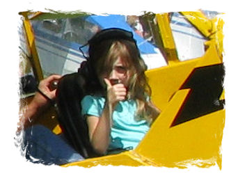 Young Eagles participant in an airplane